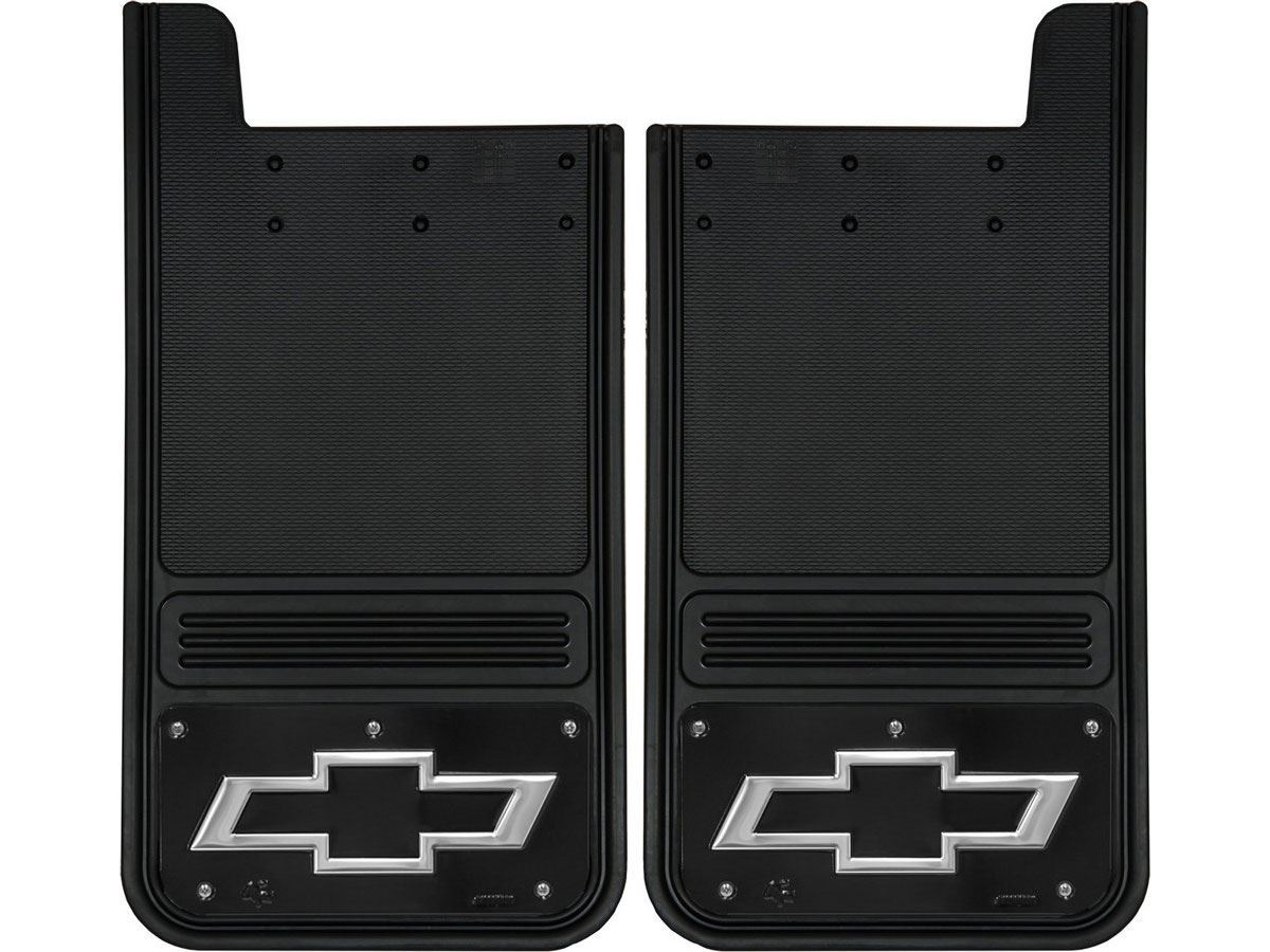 20142018 Chevy Silverado Bowtie With Black Wrap Gatorback Mud Flap Set