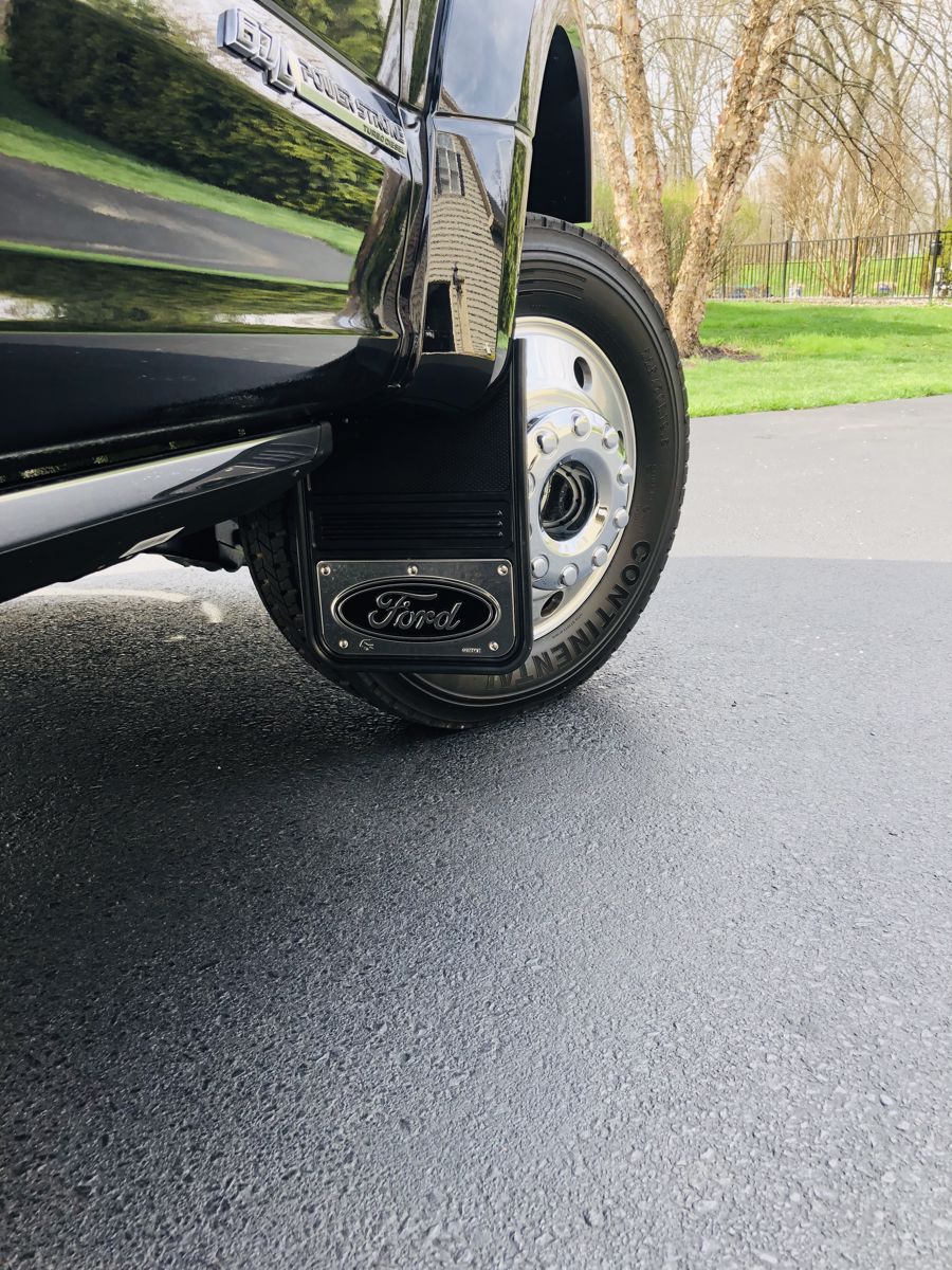 20172020 Ford F450/F550 Black Oval Gatorback Dually Mud Flap Set