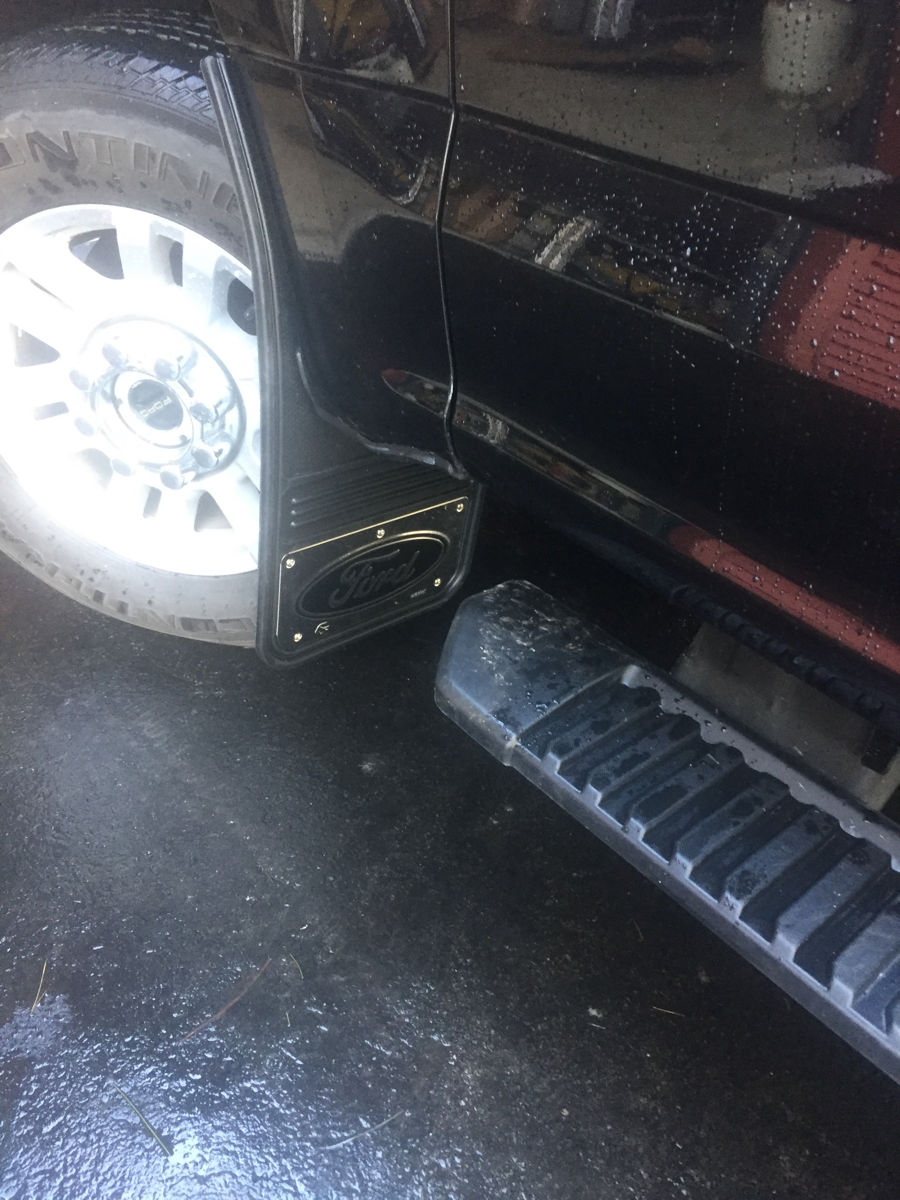 19992016 Ford F250/F350 Black Oval Gatorback Mud Flap Set GB1223CUTF