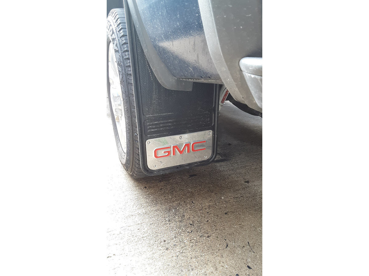 2014 2018 Gmc Sierra Black Logo Gatorback Mud Flap Set Gb1223cutg B