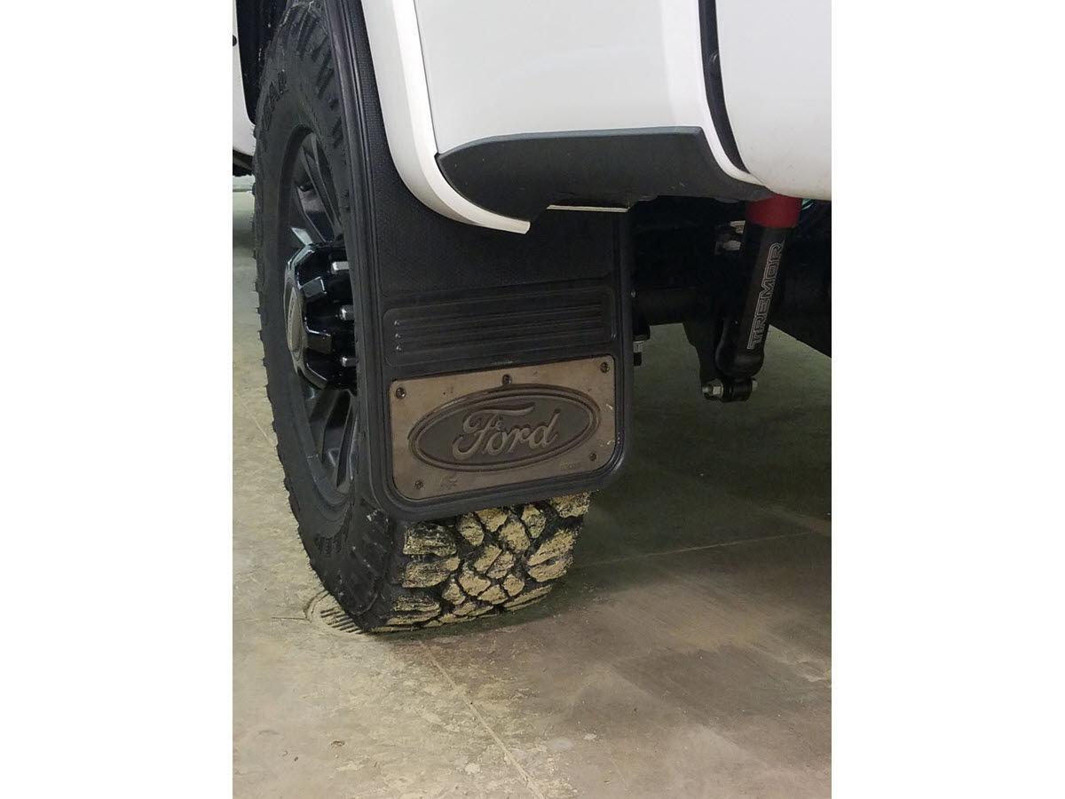 20172020 Ford F350 Black Wrap Oval Gatorback Dually Mud Flap Set